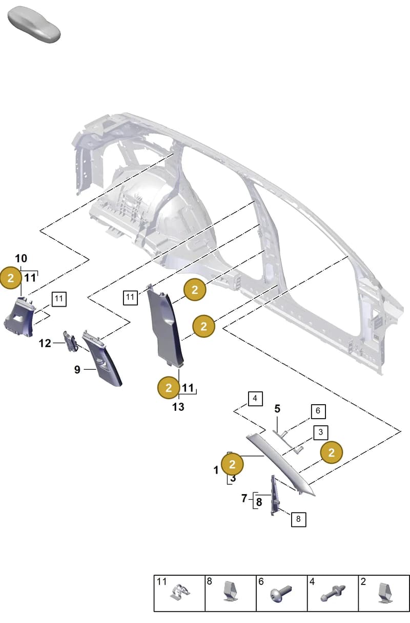 9A786727610 — Porsche Cayenne Coupe (2023-2023) diagram p60807200, position 2