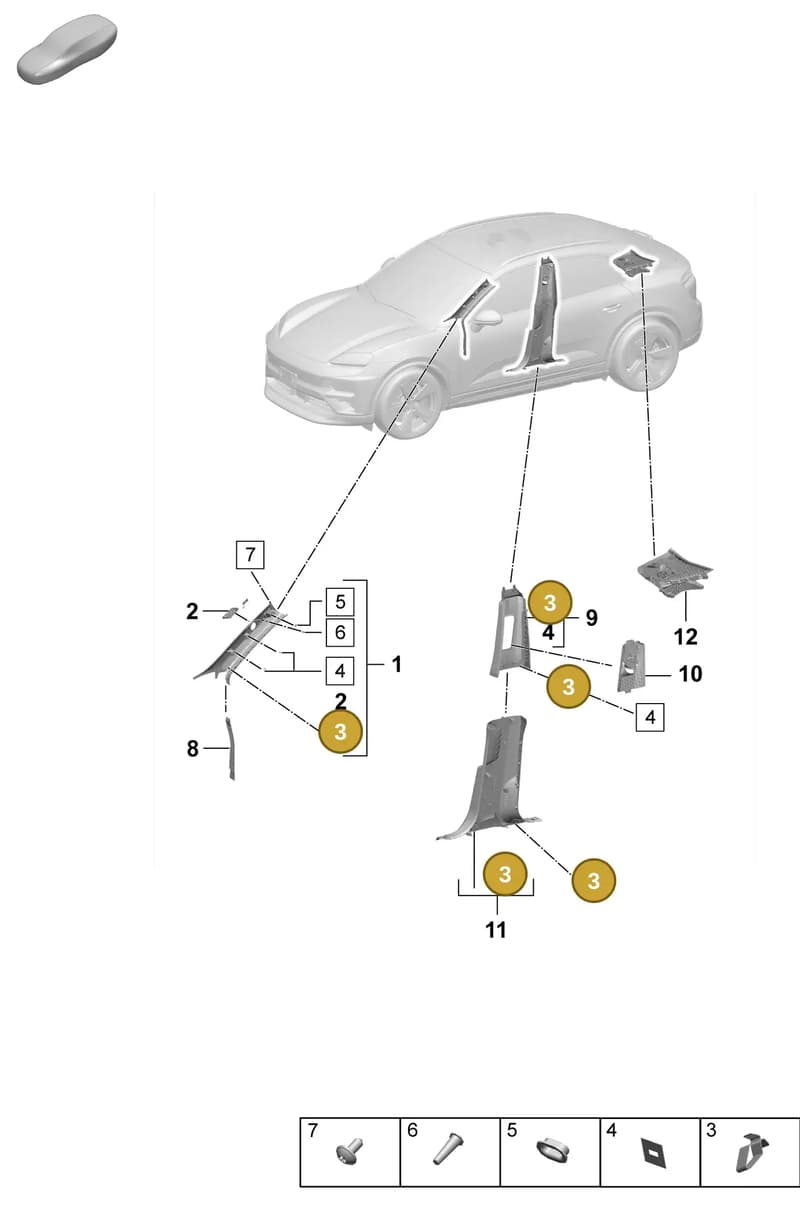 9A786727610 — Porsche Macan (2024-2024) diagram p61807200, position 3