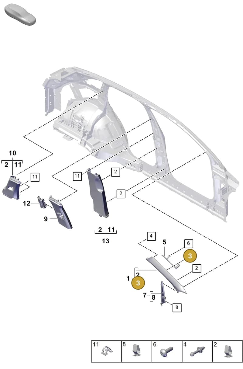 9A7867276A — Porsche Cayenne Coupe (2023-2023) diagram p60807200, position 3