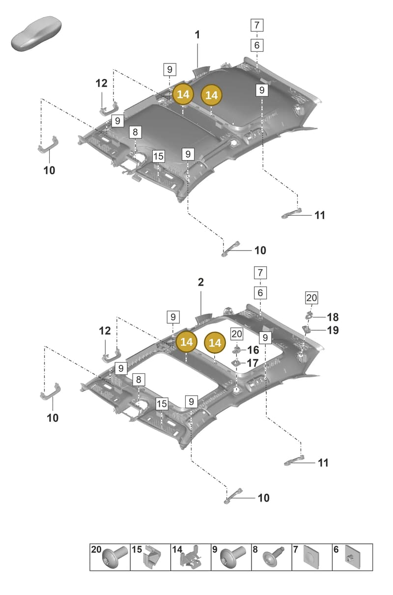 9A7867289 — Porsche Panamera (2020-2023) diagram p58807170, position 14