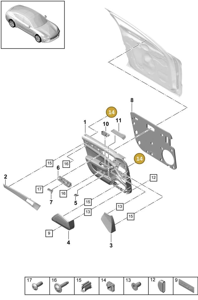 9A786824300 — Porsche Panamera (2016-2020) diagram p49808020, position 14