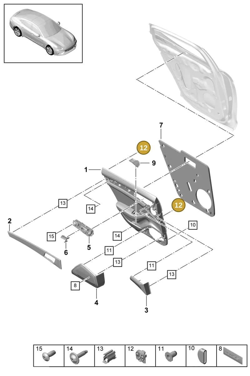 9A786824300 — Porsche Panamera (2016-2020) diagram p49808060, position 12