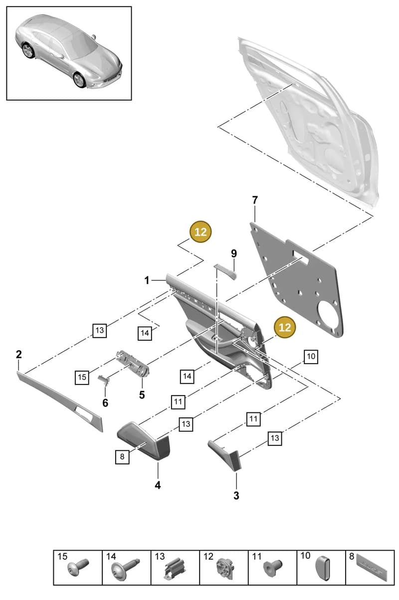9A786824300 — Porsche Panamera (2016-2020) diagram p49808070, position 12