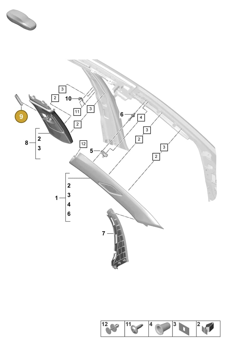 9A786890400OS1 — Porsche Panamera (2020-2023) diagram p58807200, position 9