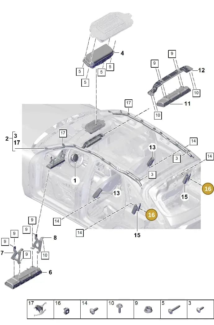 9A788133500 — Porsche Cayenne Coupe (2023-2023) diagram p60812500, position 16