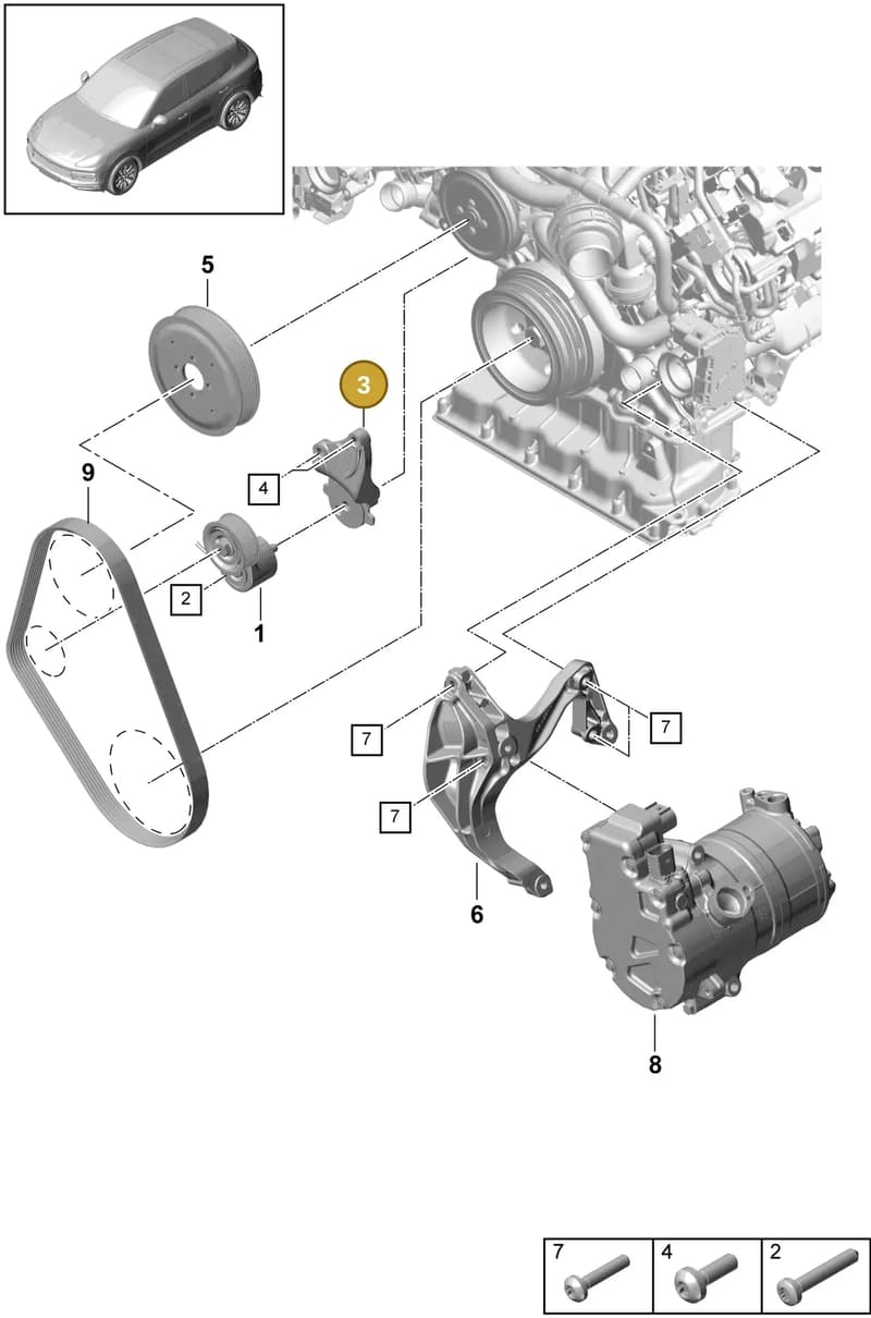 9A790341708 — Porsche Cayenne (2017-2023) diagram p51102080, position 3