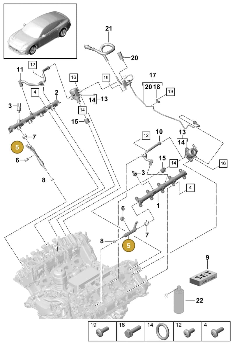 9A790603610 — Porsche Panamera (2016-2020) diagram p49107000, position 5