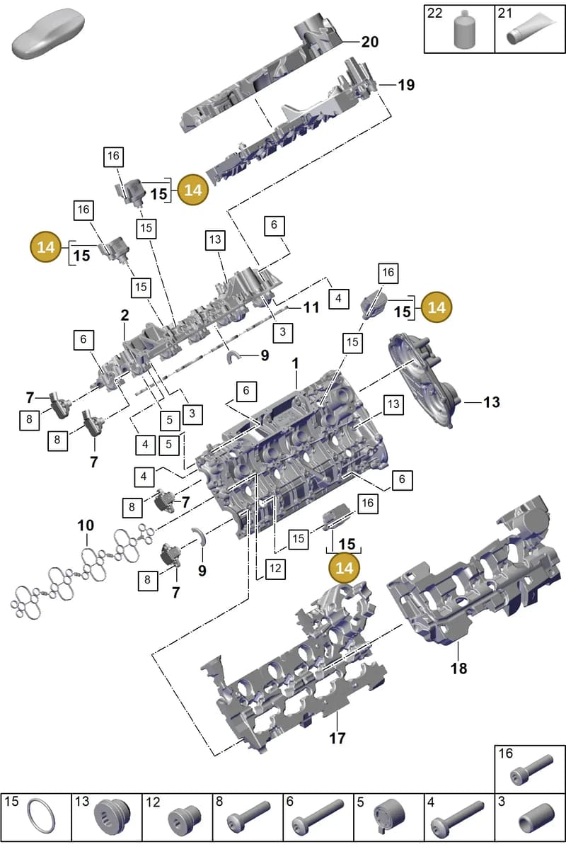 9A790604800 — Porsche Cayenne Coupe (2023-2023) diagram p60103070, position 14