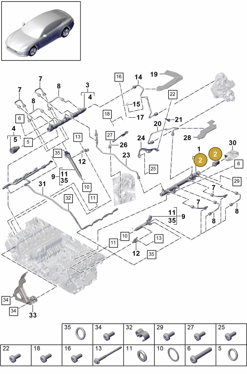 9A790605420 — Porsche Panamera (2016-2020) diagram p49107010, position 2
