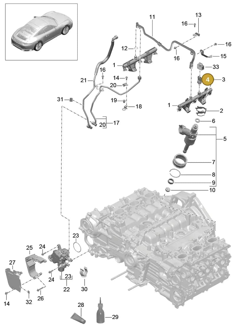 9A790605430 — Porsche 911 (2013-2020) diagram p42107005, position 4
