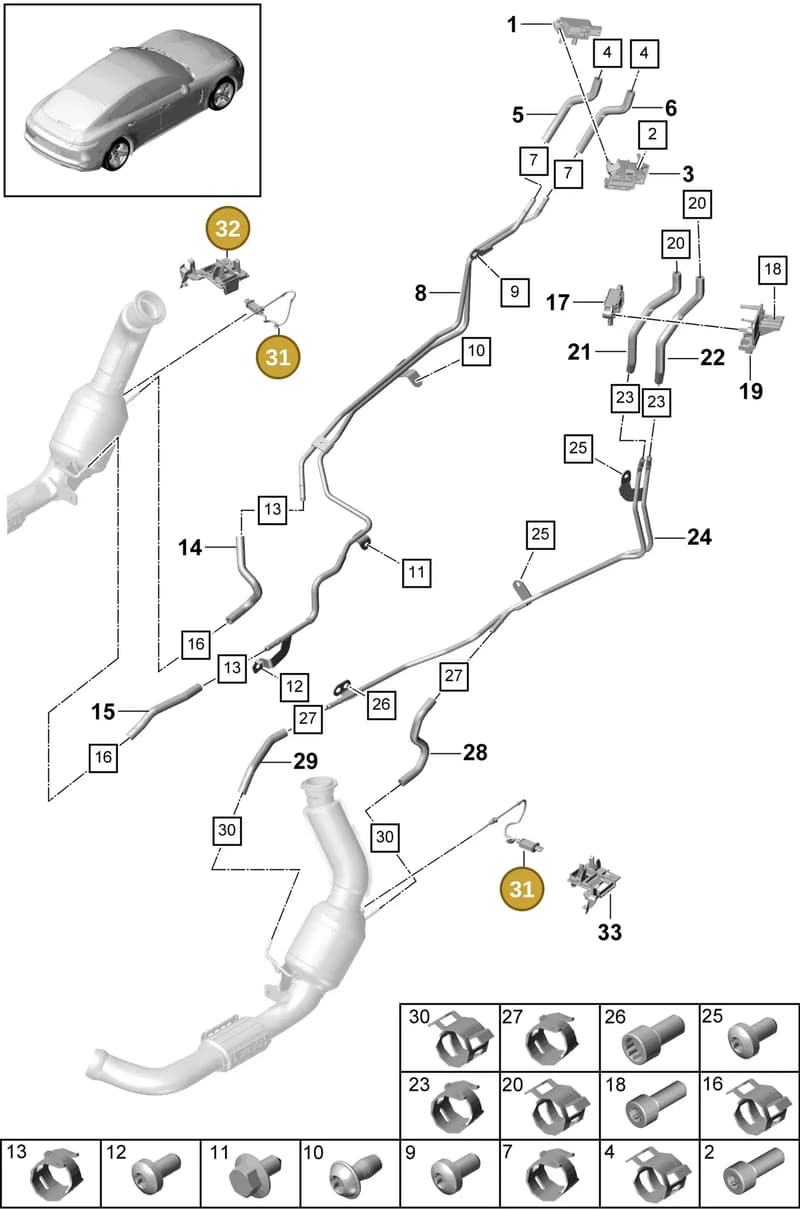 9A7906088 — Porsche Panamera (2016-2020) diagram p49202150, position 31+32