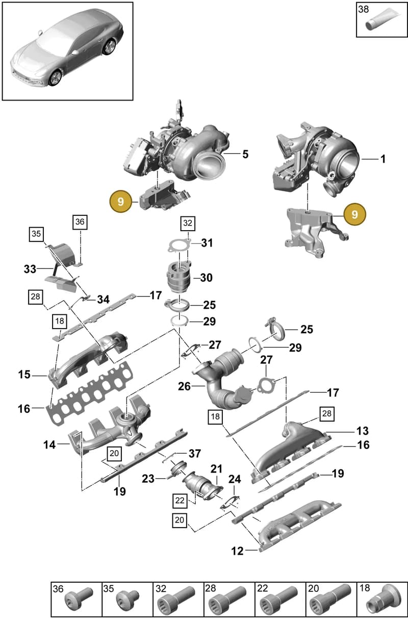 9A790608818 — Porsche Panamera (2016-2020) diagram p49202010, position 9