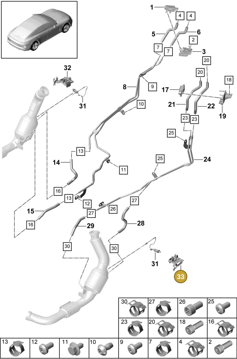 9A7906131 — Porsche Panamera (2016-2020) diagram p49202150, position 33+36