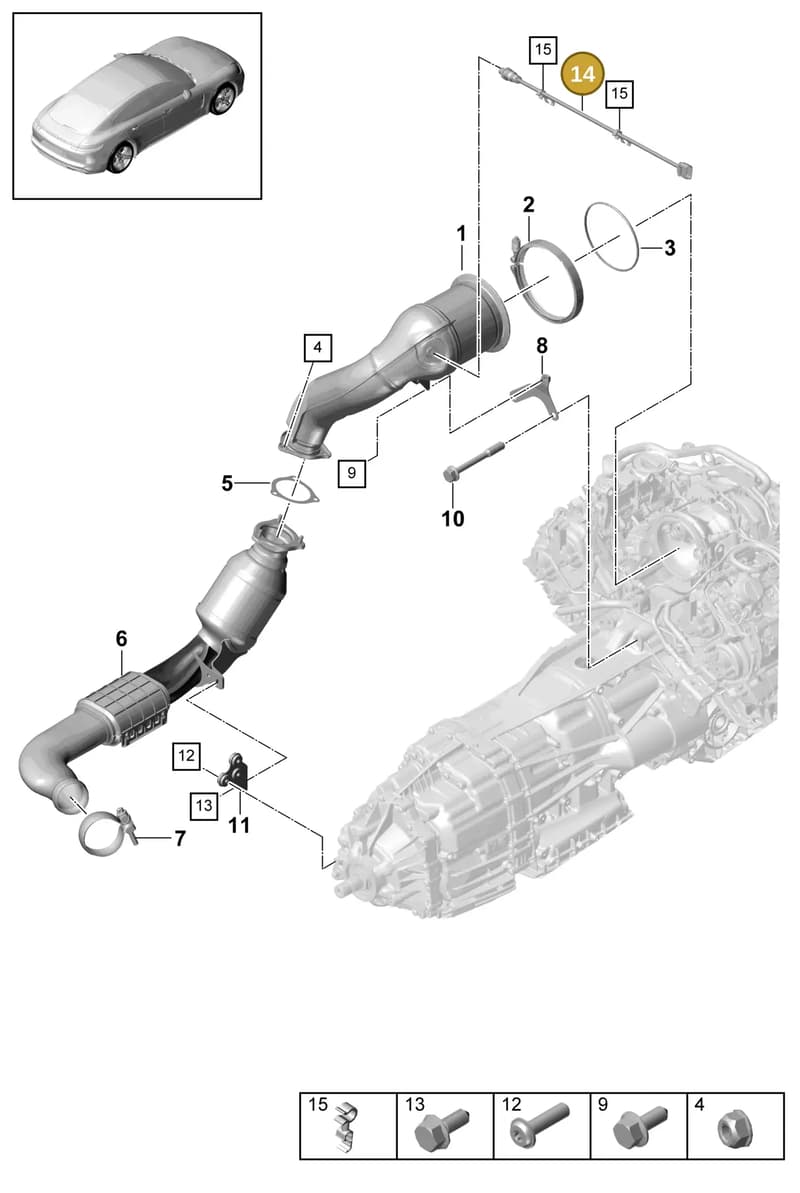 9A790626551 — Porsche Panamera (2016-2020) diagram p49202070, position 14