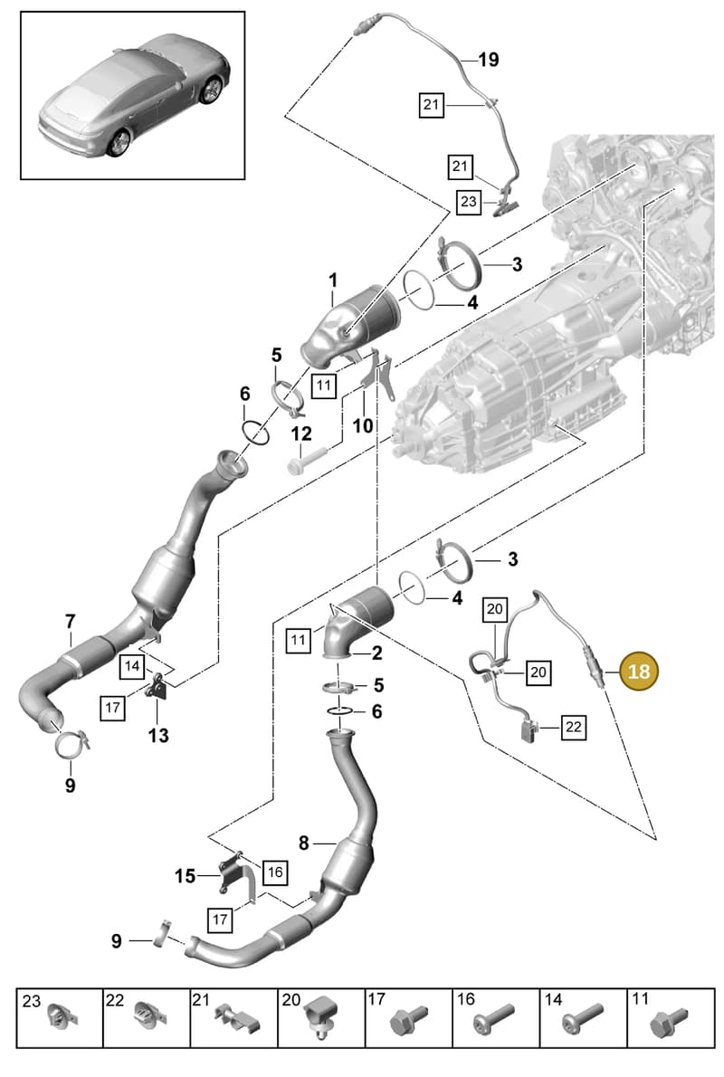 9A7906265A — Porsche Panamera (2016-2020) diagram p49202055, position 18