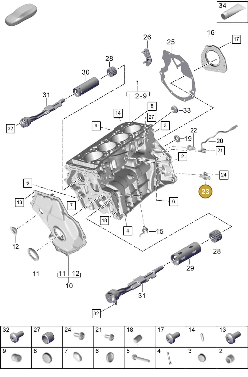 9A7906433 — Porsche Cayenne Coupe (2023-2023) diagram p60101100, position 23