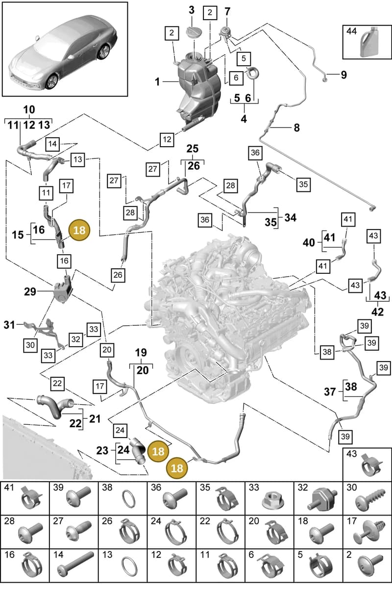 9A790645703 — Porsche Panamera (2016-2020) diagram p49105060, position 18