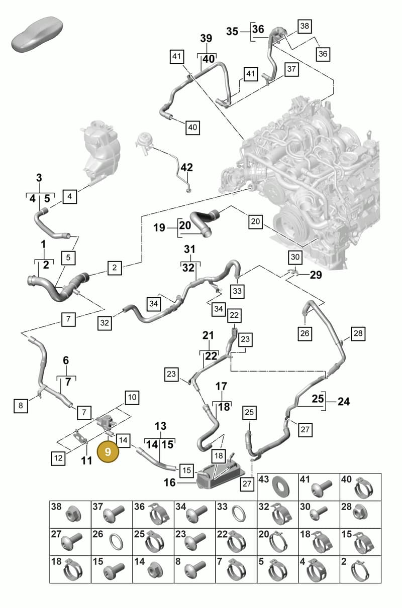9A790645703 — Porsche Panamera (2020-2023) diagram p58105380, position 9