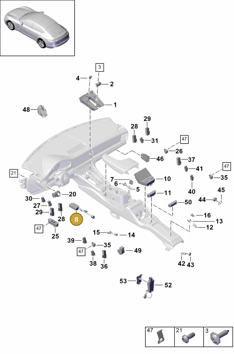 9A790715512 — Porsche Panamera (2016-2020) diagram p49903010, position 8