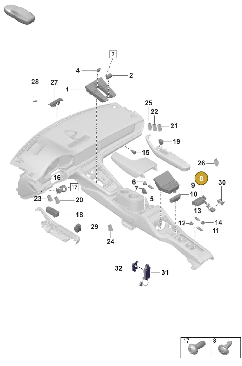 9A790715512 — Porsche Panamera (2020-2023) diagram p58903010, position 8