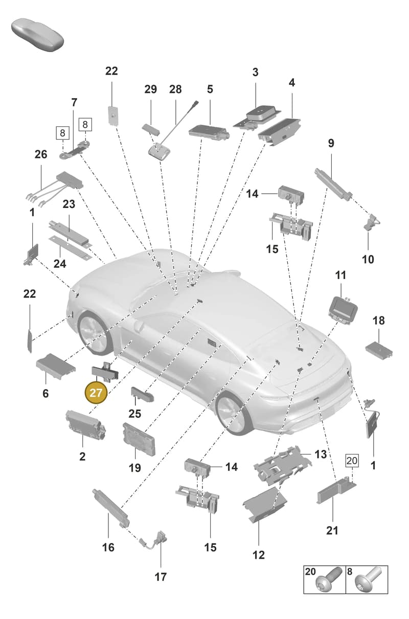 9A790724700 — Porsche Taycan Sport Turismo (2019-2024) diagram p56912000, position 27