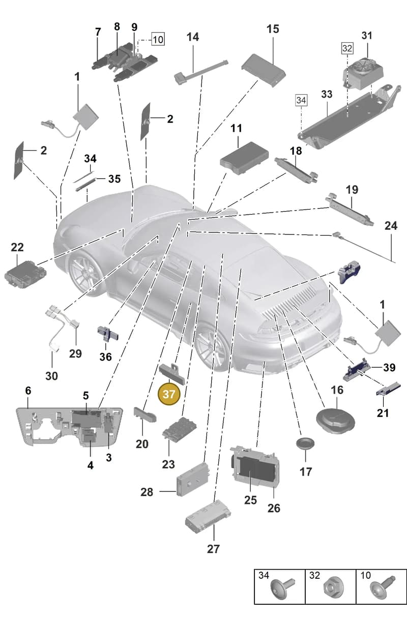 9A790724700 — Porsche 911 (2020-2022) diagram p57912000, position 37