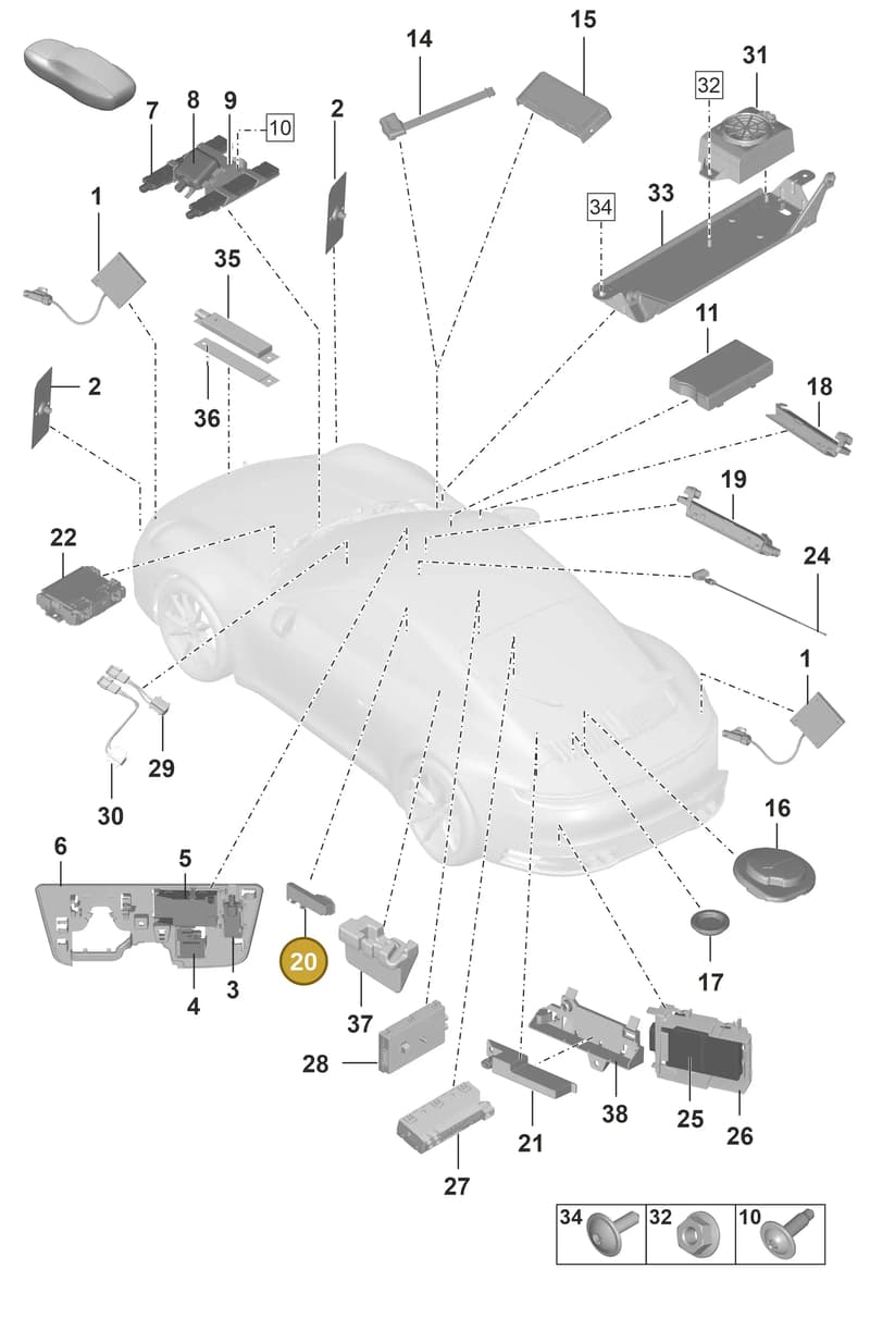 9A790724710 — Porsche 911 (2018-2024) diagram p53912000, position 20