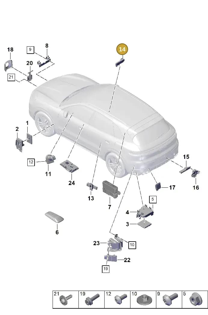 9A790724710 — Porsche Cayenne Coupe (2023-2023) diagram p60901300, position 14