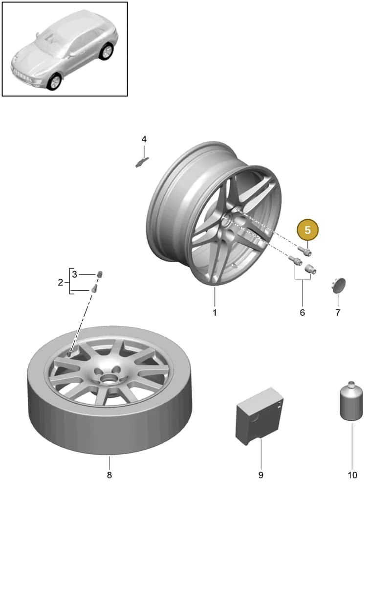 9A790727300 — Porsche Macan (2013-2018) diagram p44601000, position 5