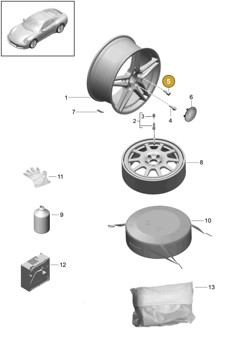 9A790727300 — Porsche 911 (2016-2019) diagram p47601000, position 5