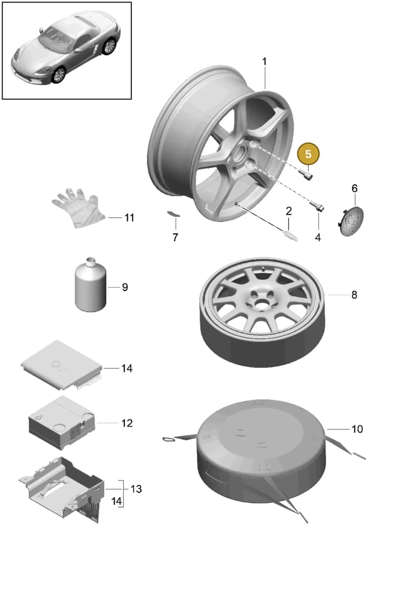 9A790727300 — Porsche Boxster (2016-2019) diagram p48601000, position 5