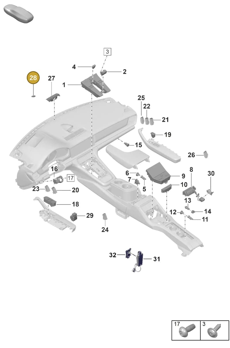 9A790752700 — Porsche Panamera (2020-2023) diagram p58903010, position 28