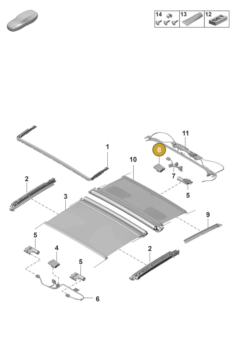 9A7907594A — Porsche Panamera (2020-2023) diagram p58811050, position 8