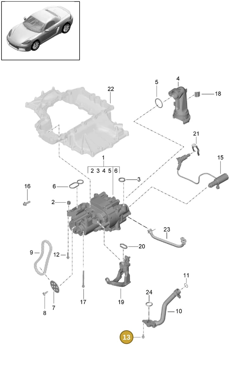 9A790766000 — Porsche Boxster (2016-2019) diagram p48104000, position 13