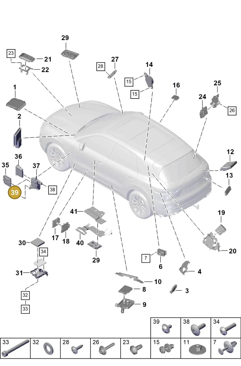 9A791166901 — Porsche Cayenne (2017-2023) diagram p51901003, position 39