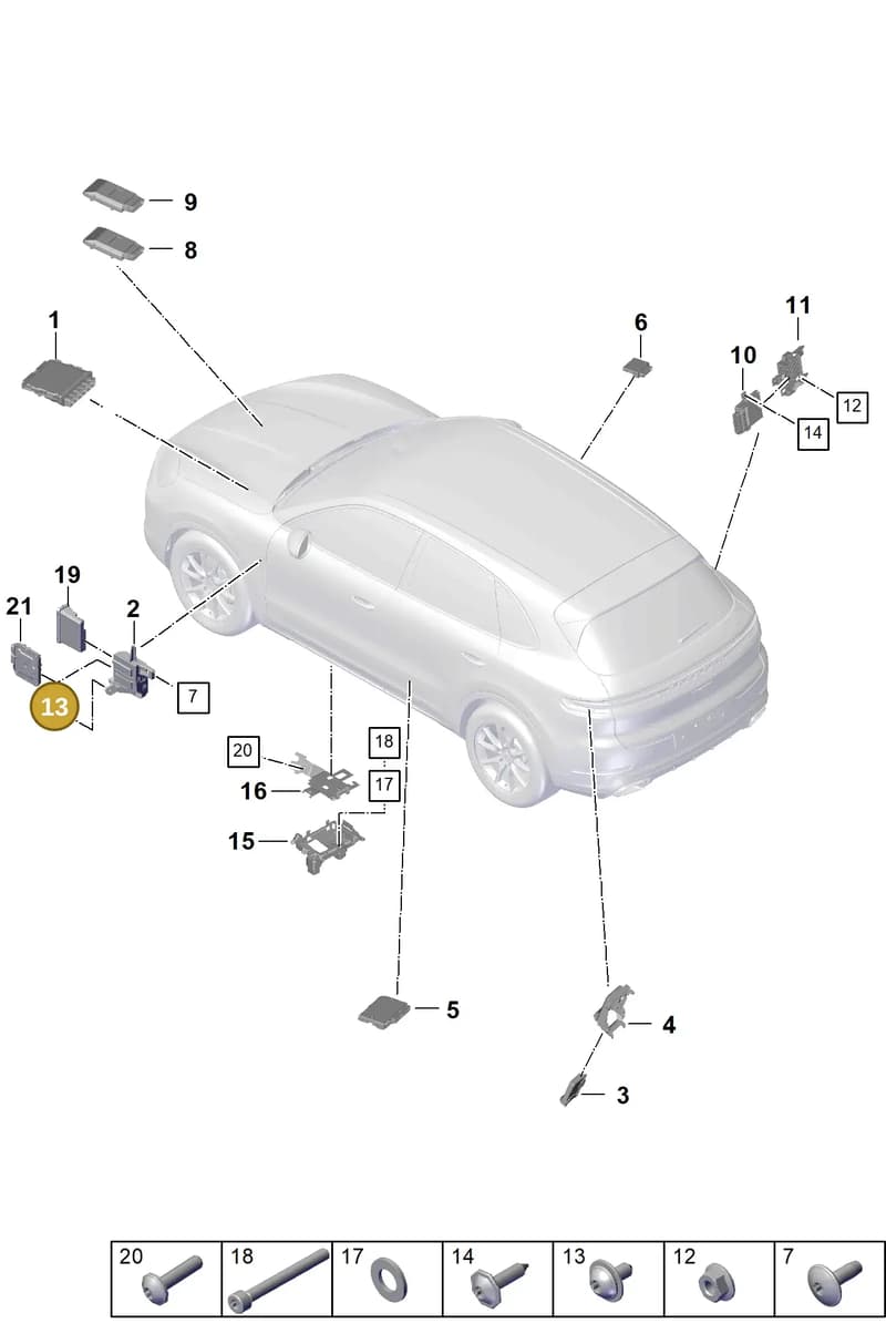 9A791166901 — Porsche Cayenne Coupe (2023-2023) diagram p60901000, position 13