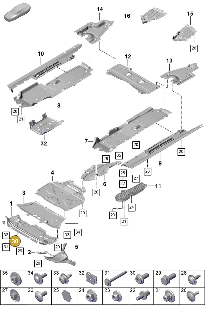 9A791194602 — Porsche Cayenne Coupe (2023-2023) diagram p60801700, position 30