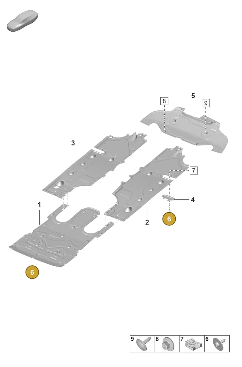 9A791251601 — Porsche Panamera (2020-2023) diagram p58801700, position 6