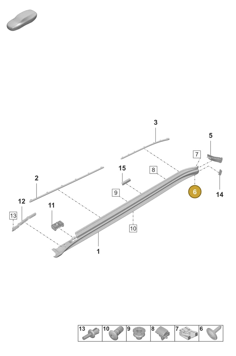9A791251601 — Porsche Panamera (2020-2023) diagram p58810100, position 6