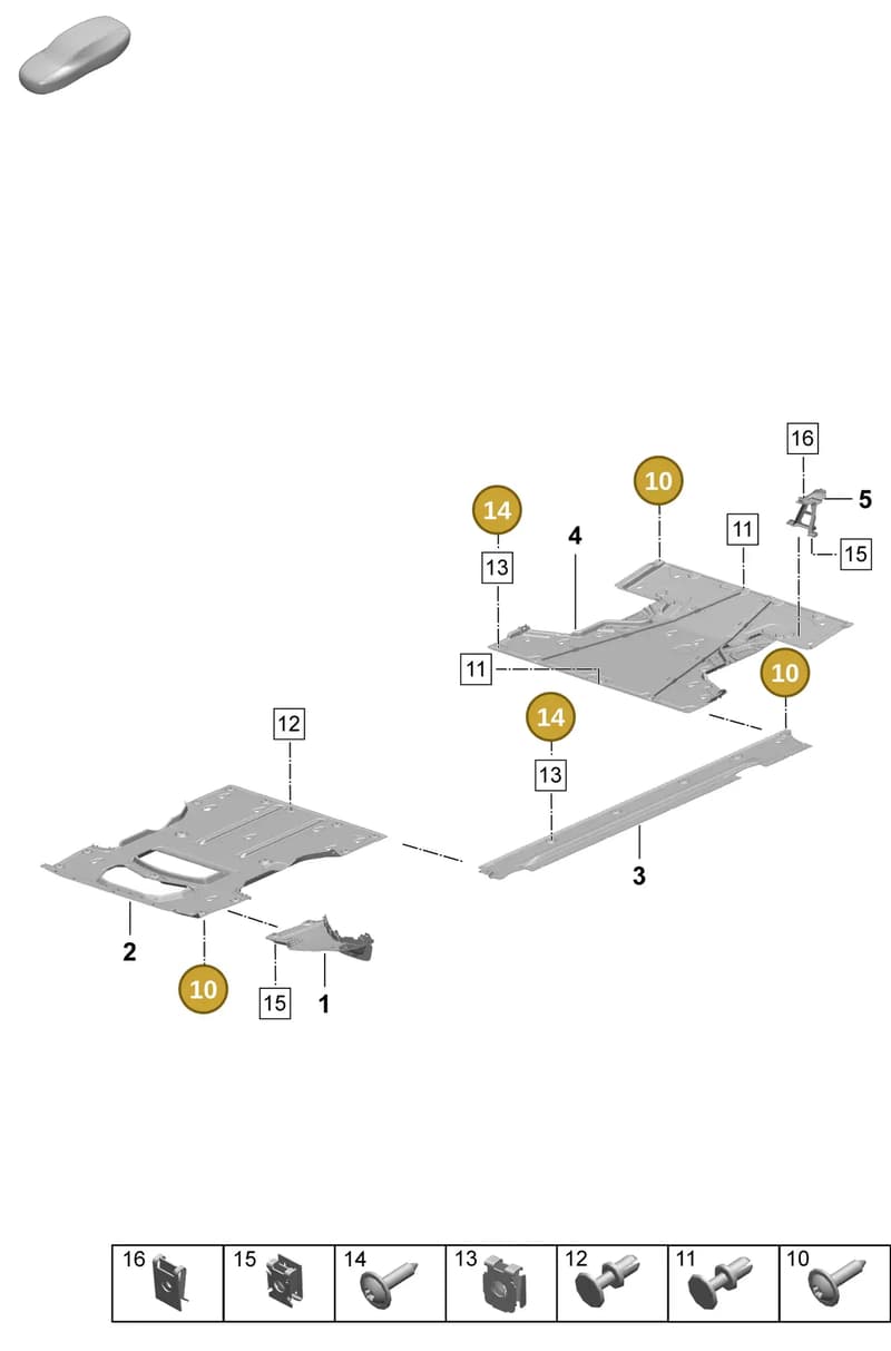 9A791251601 — Porsche Macan (2024-2024) diagram p61801700, position 10+14
