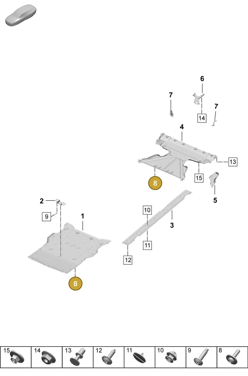9A791251601 — Porsche Taycan Sport Turismo (2023-2025) diagram p64801700, position 8