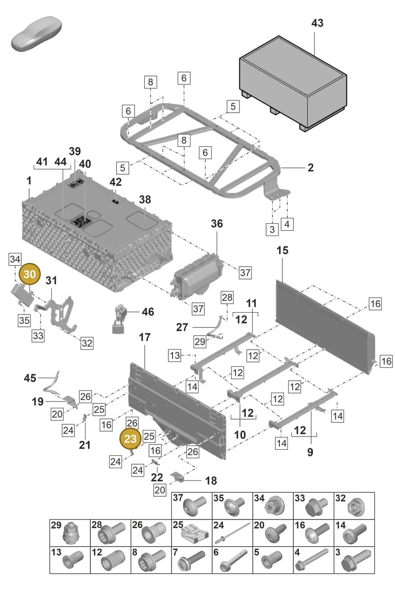 9A791515100 — Porsche Panamera (2020-2023) diagram p58901040, position 23+30
