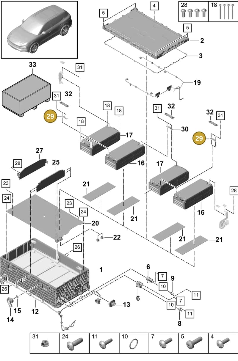 9A791516100 — Porsche Cayenne (2017-2023) diagram p51901160, position 29
