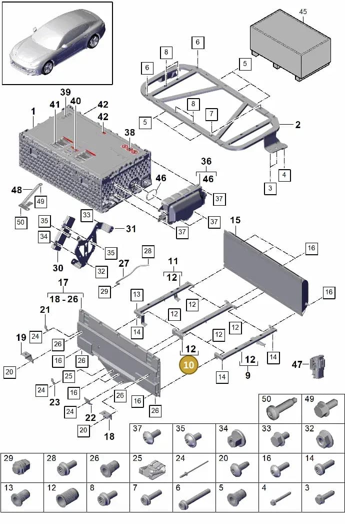 9A791516200 — Porsche Panamera (2016-2020) diagram p49901040, position 10
