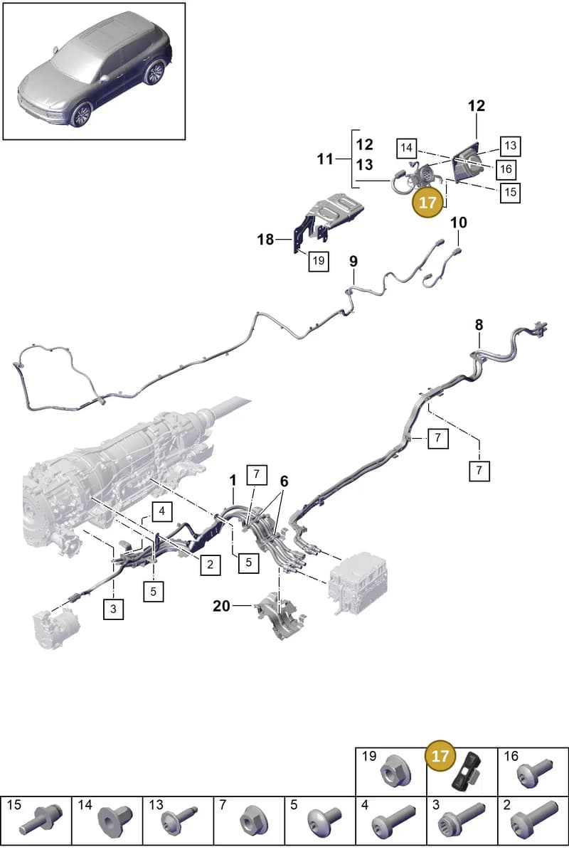 9A7915211 — Porsche Cayenne (2017-2023) diagram p51901130, position 17
