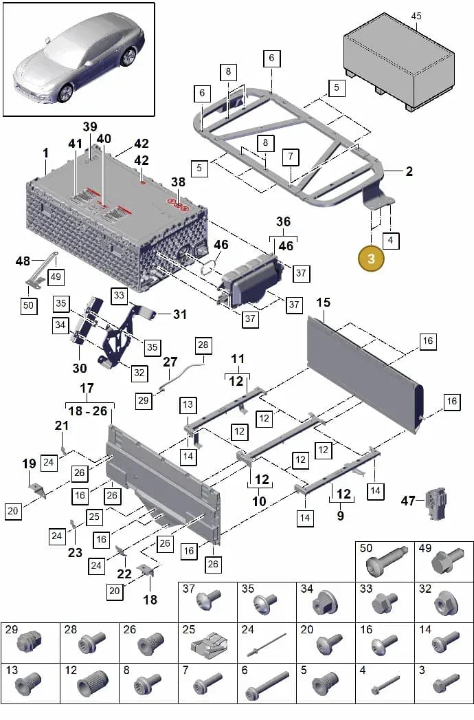 9A791543400 — Porsche Panamera (2016-2020) diagram p49901040, position 3
