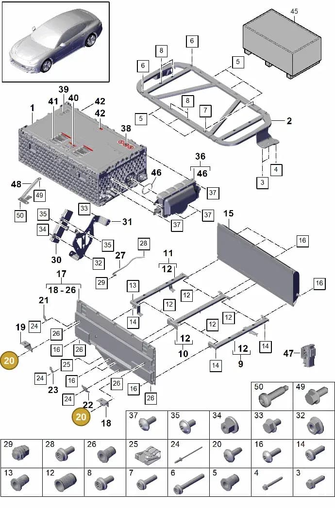 9A791547100 — Porsche Panamera (2016-2020) diagram p49901040, position 20