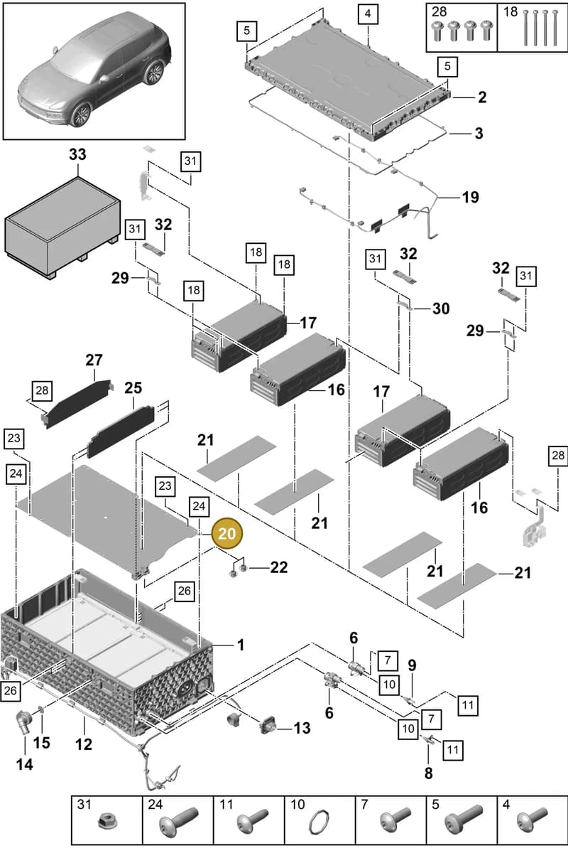 9A791547100 — Porsche Cayenne (2017-2023) diagram p51901160, position 20