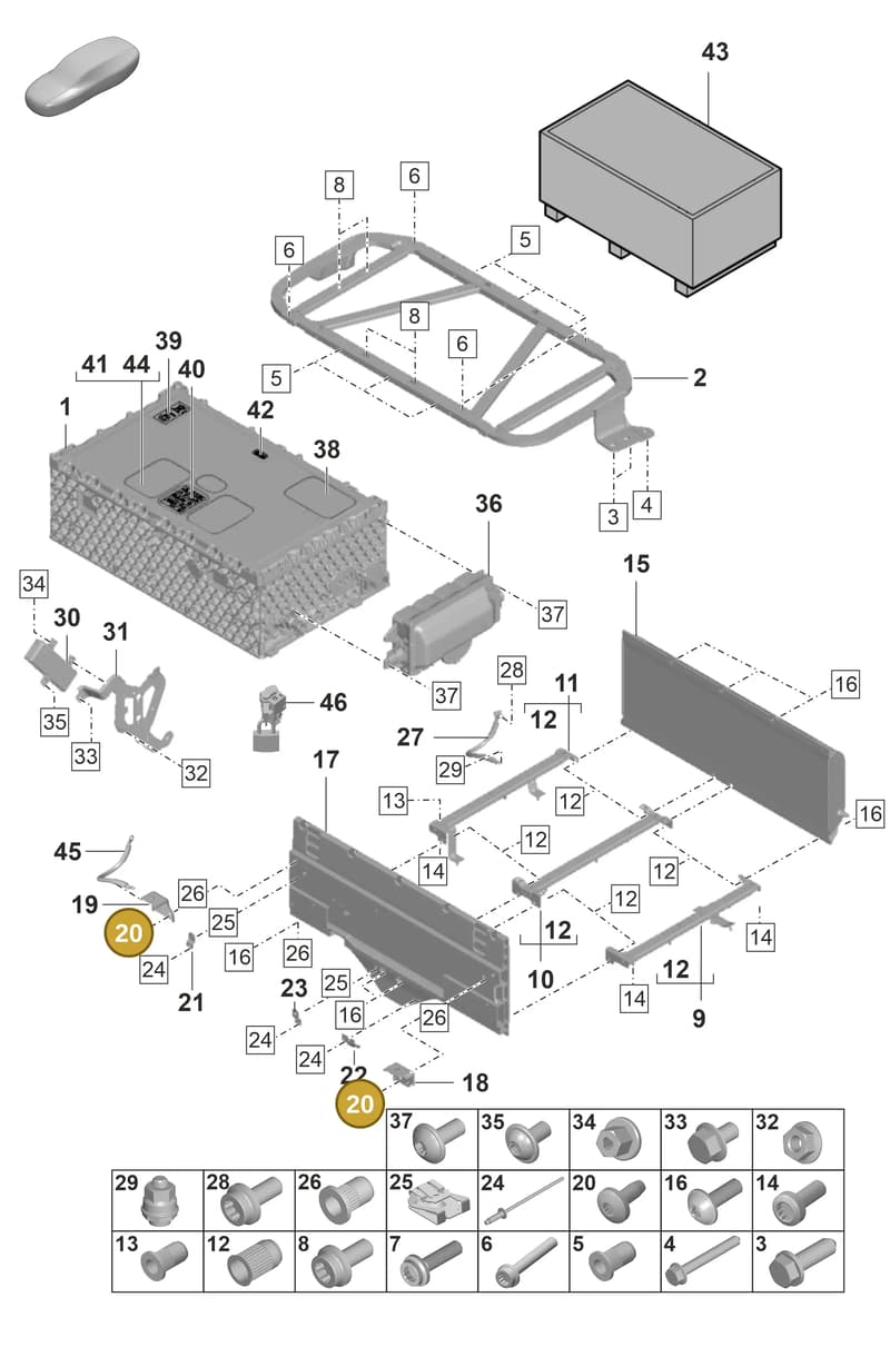 9A791547100 — Porsche Panamera (2020-2023) diagram p58901040, position 20