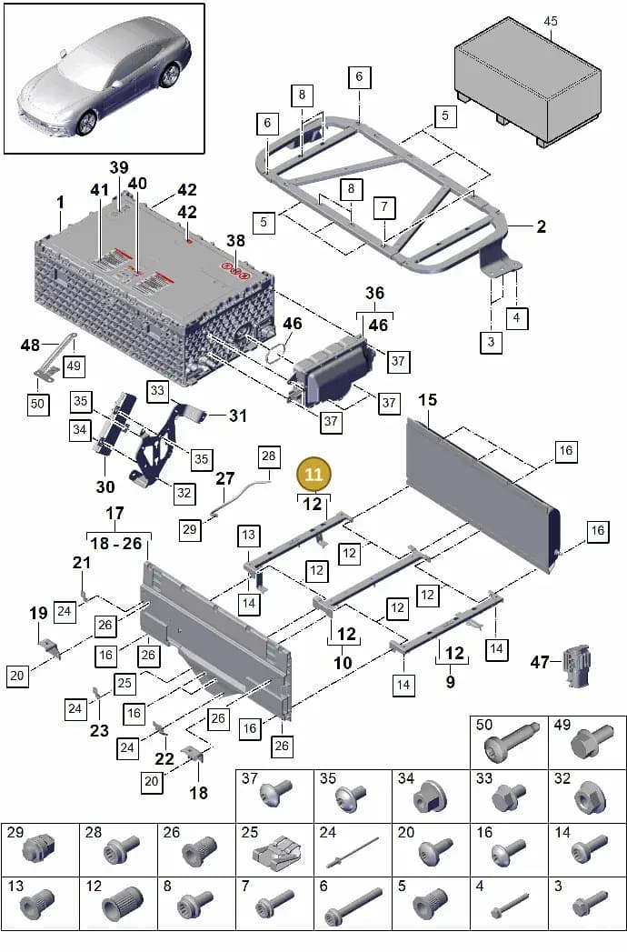 9A791547110 — Porsche Panamera (2016-2020) diagram p49901040, position 11